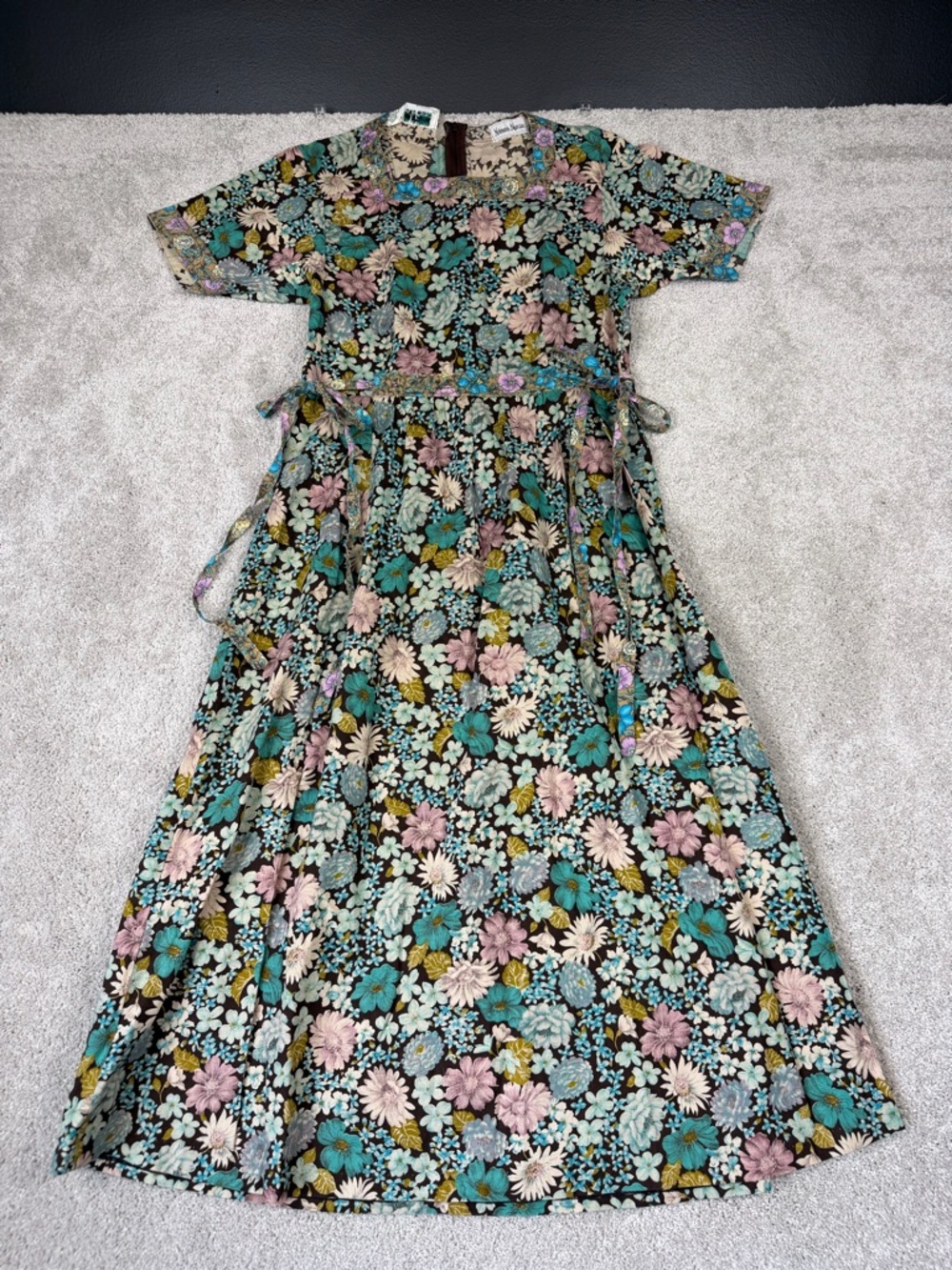 Vintage Jane Schaffhausen Belle France Garden  Floral Dress Cottagecore size S?